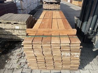 Ca. 69x Guyana Teak beschoeiingsplanken, 20x150mm, lengte 300cm
